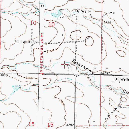 Topographic Map of 37N05W10DC__01 Well, MT