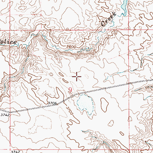 Topographic Map of 37N05E09ACCA01 Well, MT