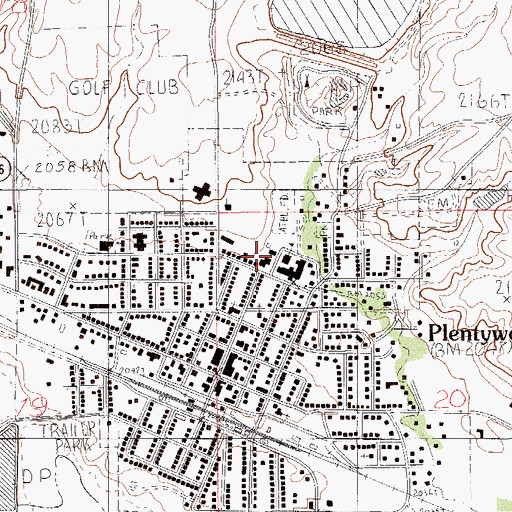 Topographic Map of Plentywood Police Department, MT