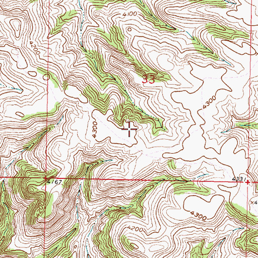 Topographic Map of Northern Cheyenne Indian Reservation, MT