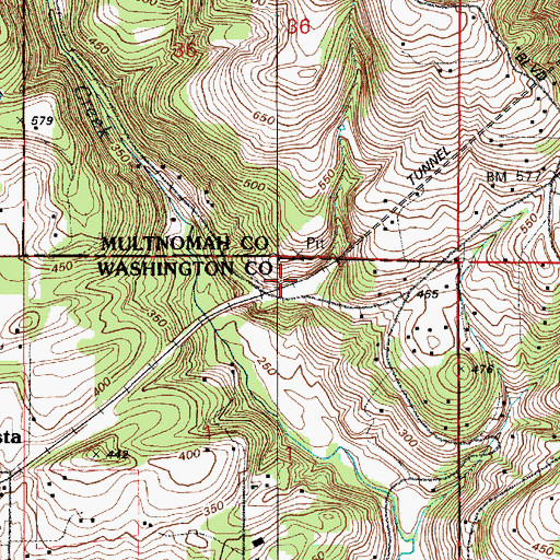 Topographic Map of Plainview Station (historical), OR