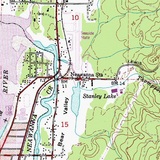Topographic Map of Neawanna Station (historical), OR