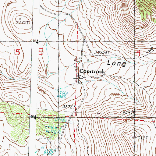 Topographic Map of Courtrock Post Office (historical), OR