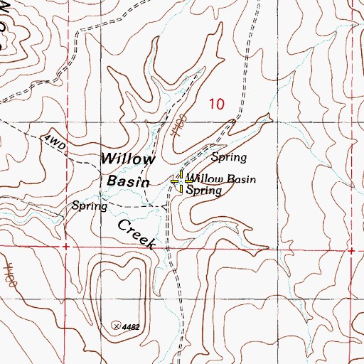 Topographic Map of Willow Basin Spring, OR