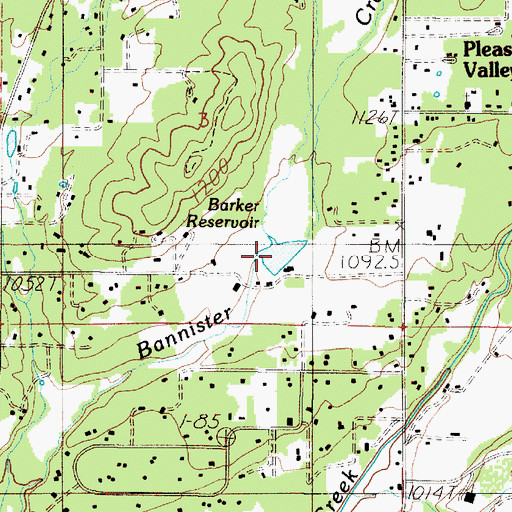 Topographic Map of Barker Reservoir, OR