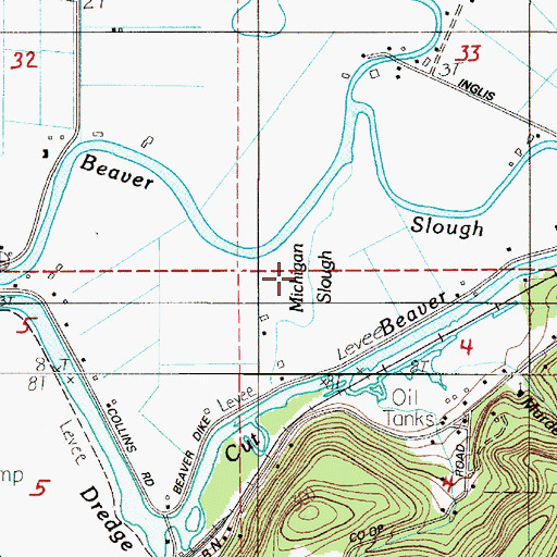 Topographic Map of Michigan Slough, OR