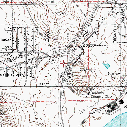 Topographic Map of Green Springs Junction, OR