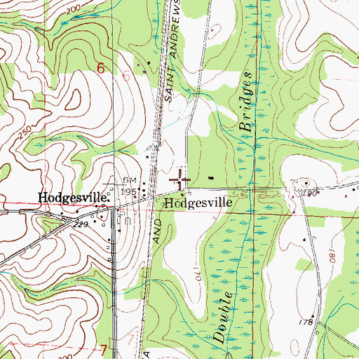 Topographic Map of Hodgesville Church, AL