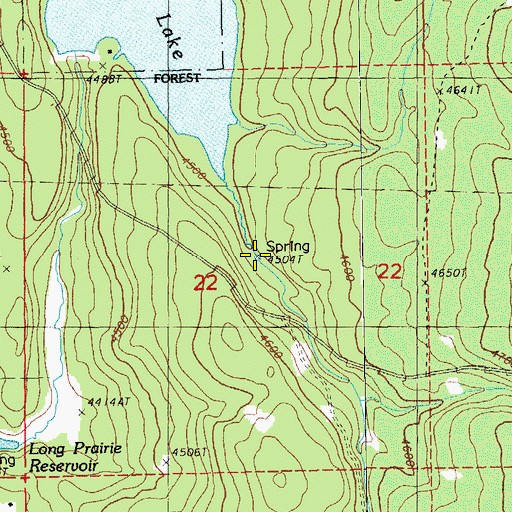 Topographic Map of Four Point Spring, OR
