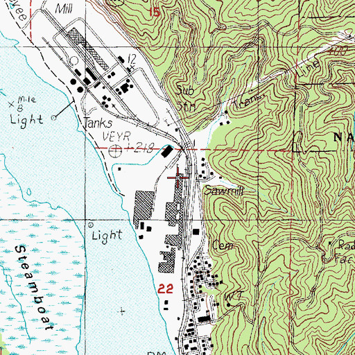 Topographic Map of Smith River Ranger Station (historical), OR