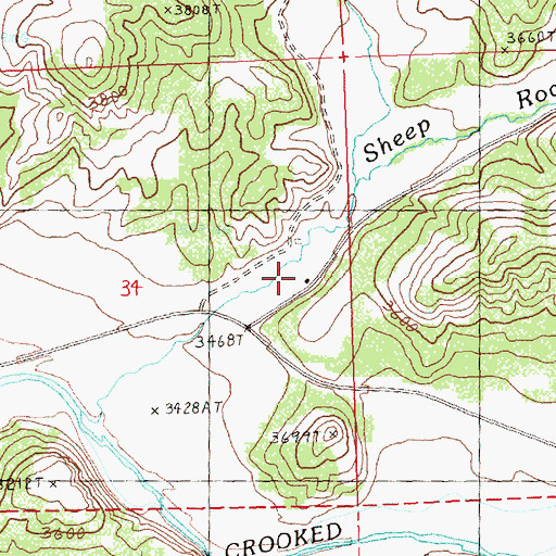 Topographic Map of Dick Ranch, OR