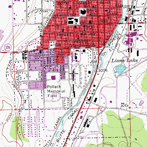 Topographic Map of Deschutes County Fairgrounds, OR