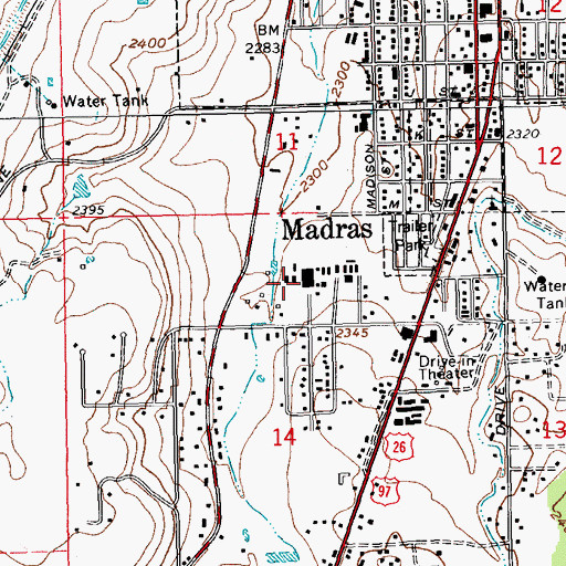 Topographic Map of Jefferson County Fairgrounds, OR