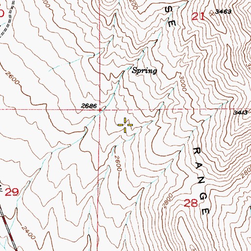 Topographic Map of Reiber Spring, OR