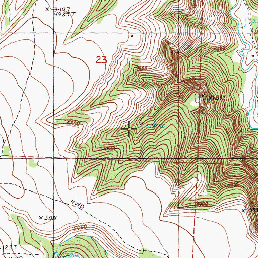 Topographic Map of Jumbo Spring, OR