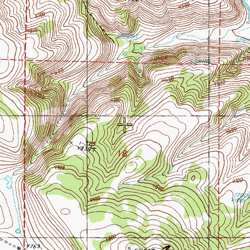 Topographic Map of Brown Flat, OR