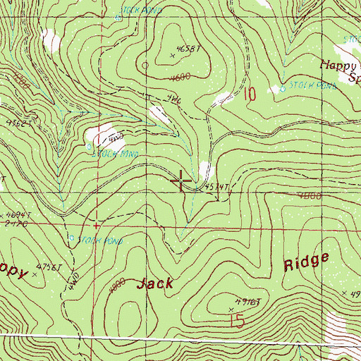 Topographic Map of Three Spring, OR