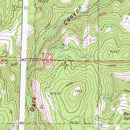 Topographic Map of Brown Spring, OR