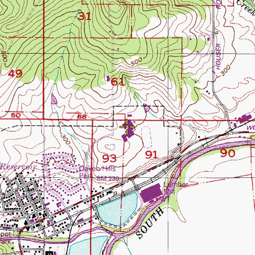 Topographic Map of Willamina Elementary School, OR