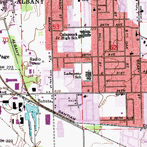 Topographic Map of Draper Park, OR