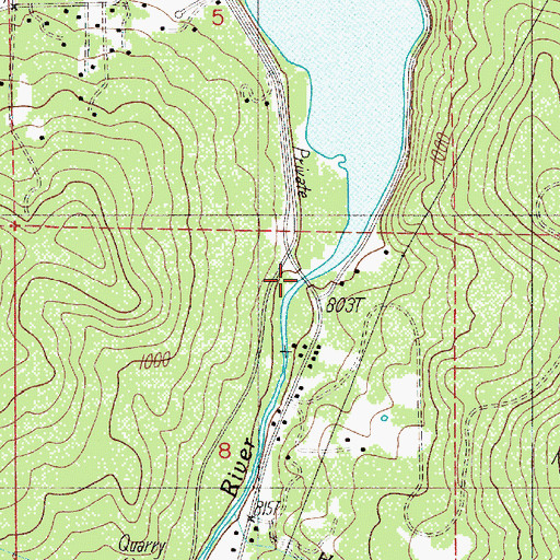 Topographic Map of Army Bridge, OR