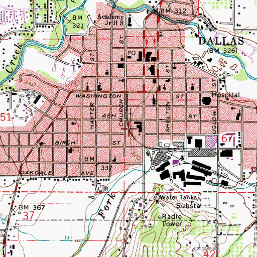 Topographic Map of Morrison Campus Alternative Program, OR