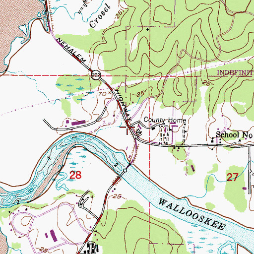 Topographic Map of Oregon State Forestry District Headquarters, OR