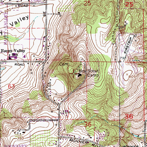 Topographic Map of Scouter Mountain, OR