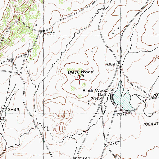 Topographic Map of Black Wood Hill, AZ