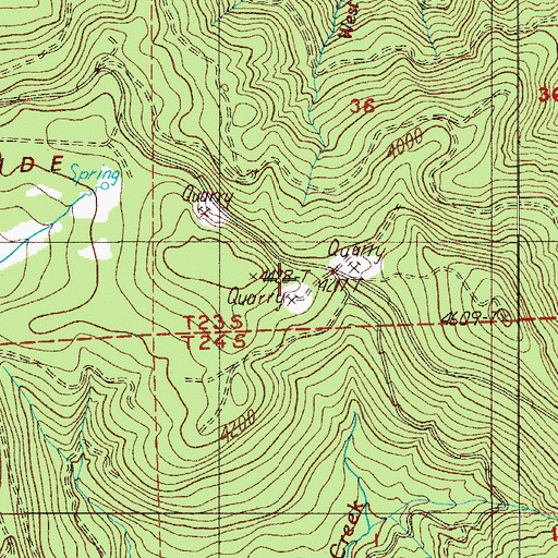Topographic Map of Huckleberry Spring, OR