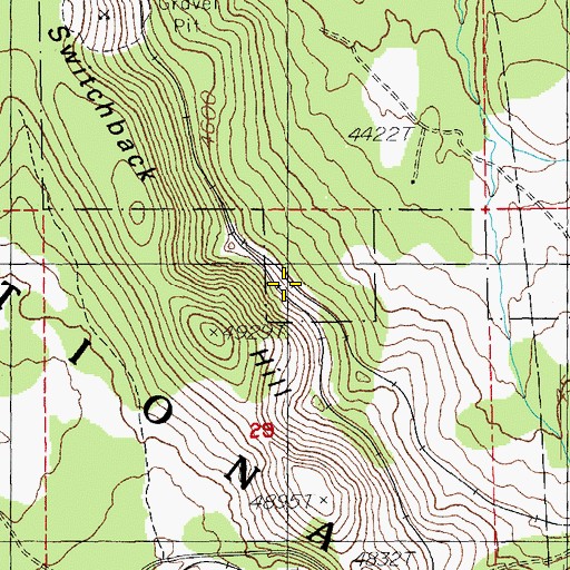 Topographic Map of Switchback Spring, OR