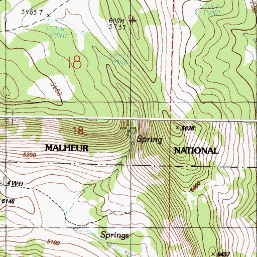 Topographic Map of Acton Spring, OR
