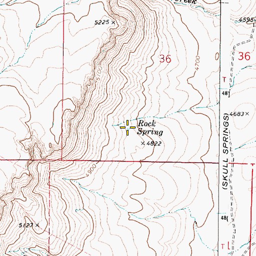 Topographic Map of Rock Spring, OR