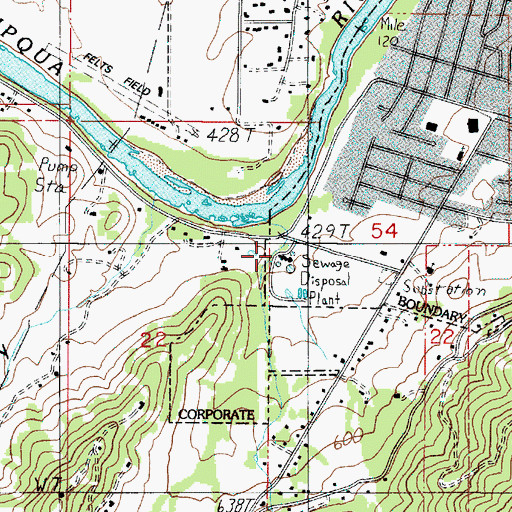 Topographic Map of City of Roseburg Sewage Disposal Plant, OR