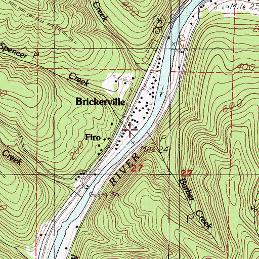 Topographic Map of Barber Creek, OR
