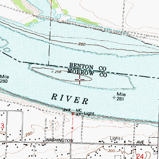 Topographic Map of Island Number 17 (historical), OR