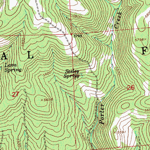 Topographic Map of Seeley Spring, OR