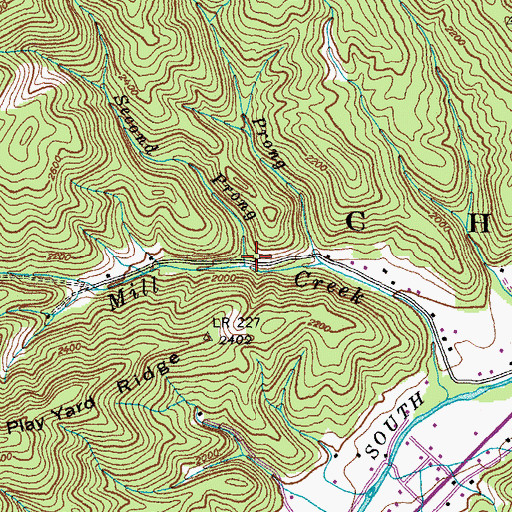 Topographic Map of Second Prong, TN