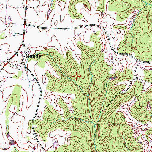 Topographic Map of Lawrence County, TN