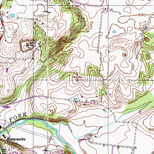 Topographic Map of Robertson County, TN