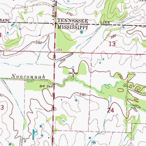 Topographic Map of WMSO-AM (Collierville), TN