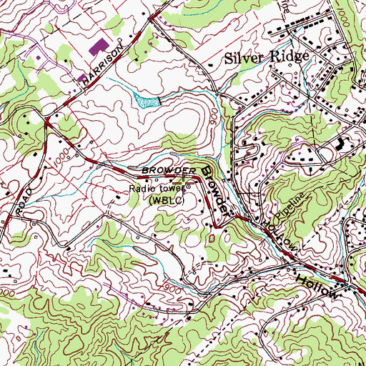 Topographic Map of WBLC-AM (Lenoir City), TN