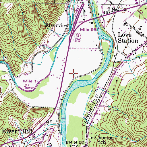Topographic Map of WXIS-FM (Erwin), TN