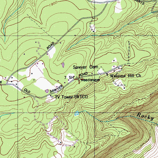 Topographic Map of WRIP-TV (Chattanooga), TN