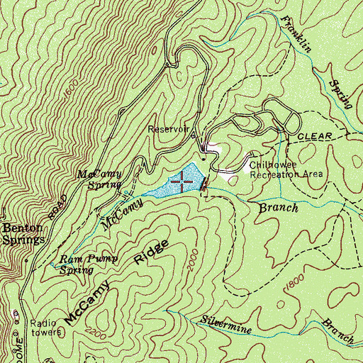 Topographic Map of McCamy Lake, TN