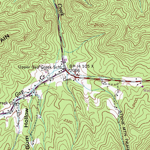 Topographic Map of Grays Branch, TN