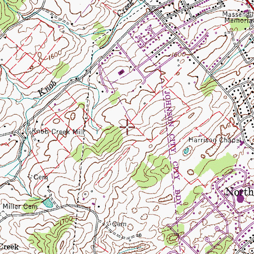 Topographic Map of Greenfield Heights, TN