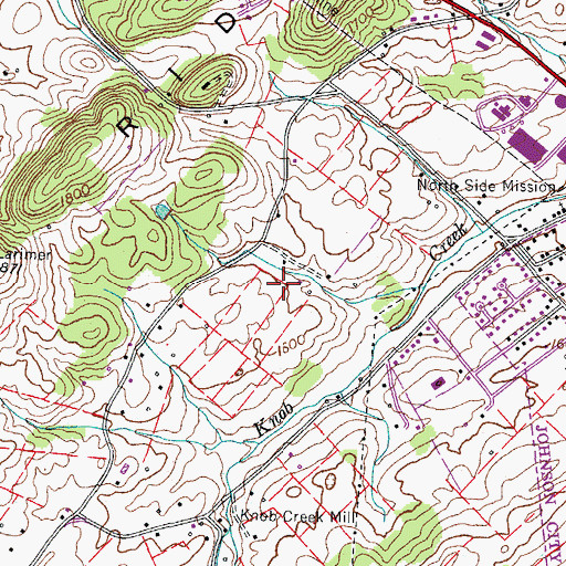 Topographic Map of West Oakland Park, TN