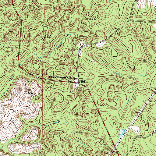 Topographic Map of Goodhope Church, AL