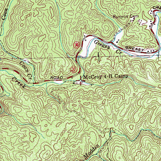 Topographic Map of Civilian Conservation Corps Camp Number 1451 (historical), TN